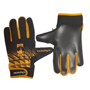 St Eunans GAA Gloves Black and Amber