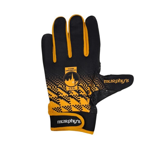 St Eunans GAA Gloves Black and Amber