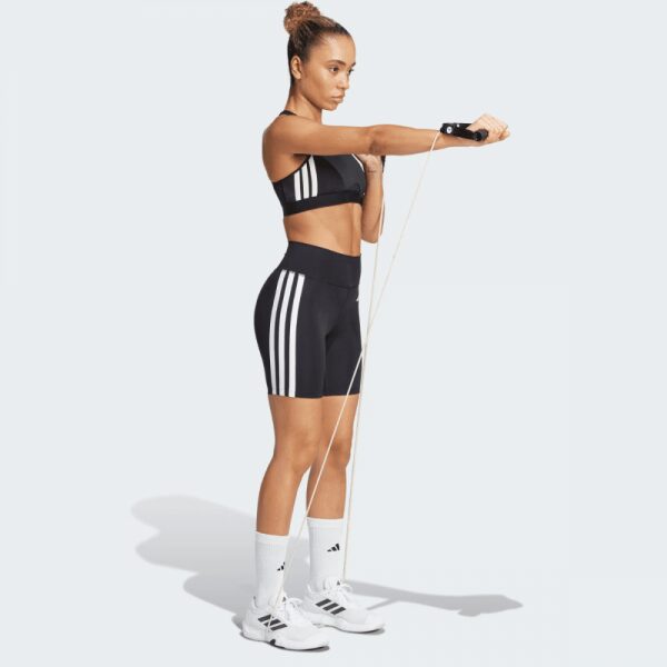 Womens Optime Essentials 3-Stripes Short Leggings