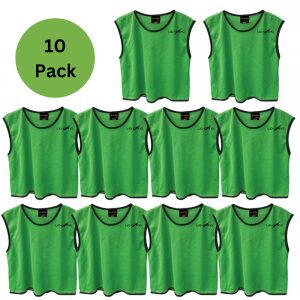 Mesh Training Bibs Green 10 Pack