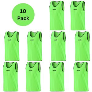 10 Pack Mesh Training Bibs Green