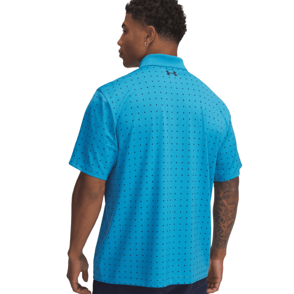 Mens UA Matchplay Printed Polo Shirt Blue