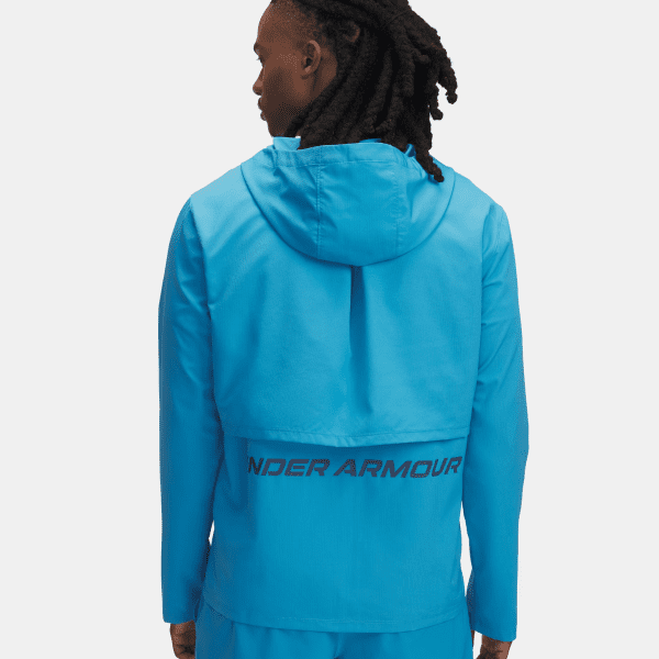 Mens UA Launch Hooded Jacket Blue