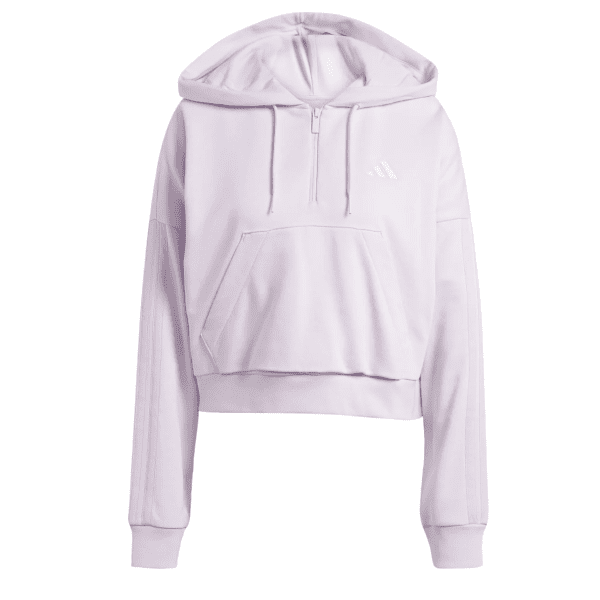 Womens Essentials 3 Stripes French Terry Quarter Zip Hoodie