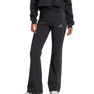 Womens Essentials 3 Stripes Print Cotton Leggings Black