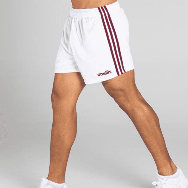 Mourne Gaelic Shorts White/Maroon