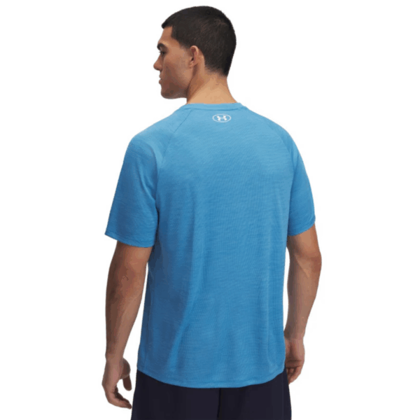Mens Tech Textured Blue T-Shirt