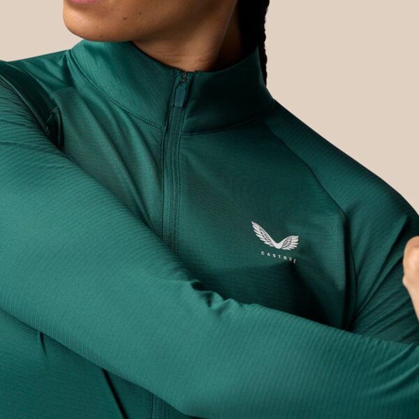 Womens Adapt Training Green Half Zip Top