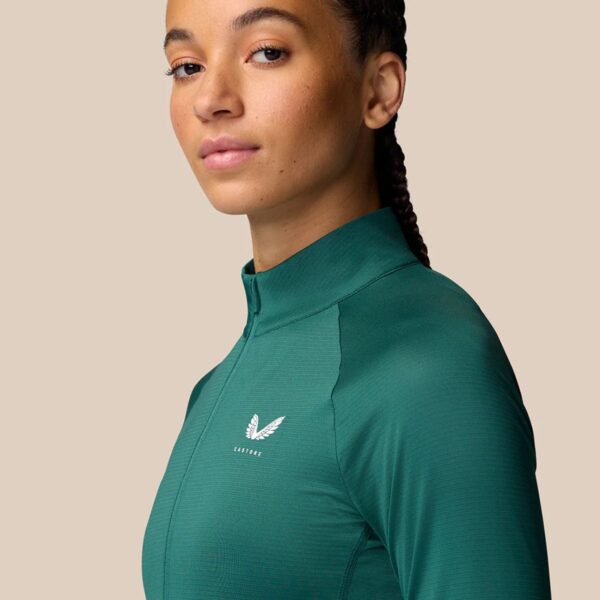 Womens Adapt Training Green Half Zip Top