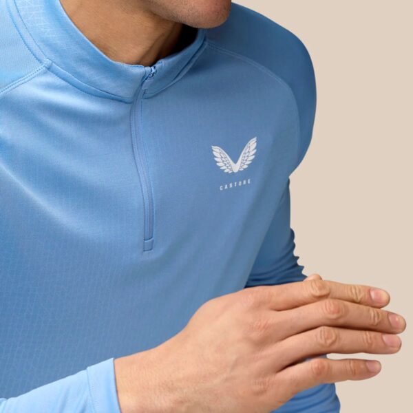 Mens Adapt Training Blue Half Zip Top