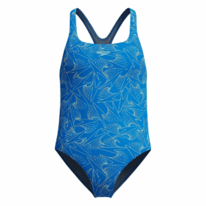 Girls Hyperboom Allover Medalist Blue Swimsuit