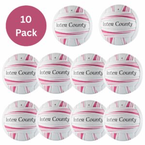 Inter County Gaelic Training Ball 10 Pack (White/Pink)
