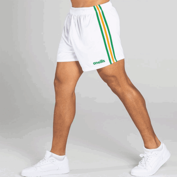Mourne Gaelic Shorts White/Green/Amber