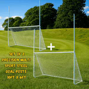 Set of 2 Multi Sport Steel Goal Posts 10ft x 6ft