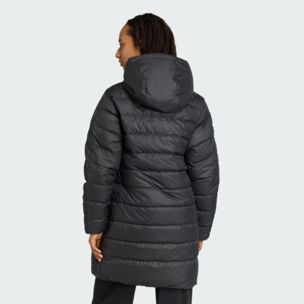Womens Essentials CLIMAWARM 3-Stripes Light Down Hooded Parka