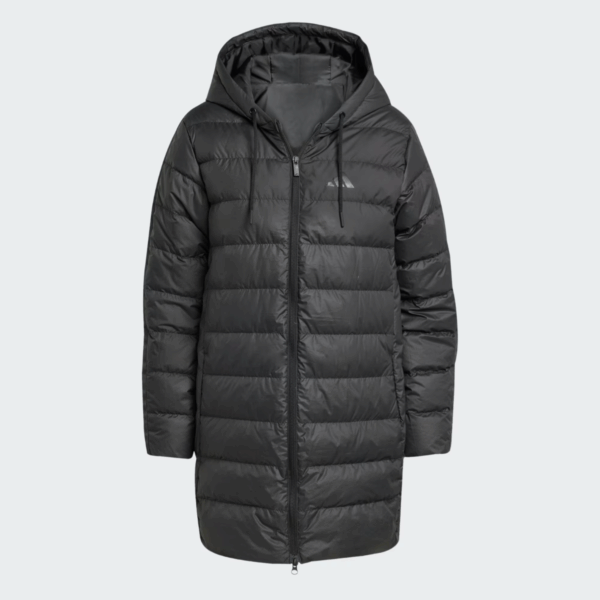Womens Essentials CLIMAWARM 3-Stripes Light Down Hooded Parka