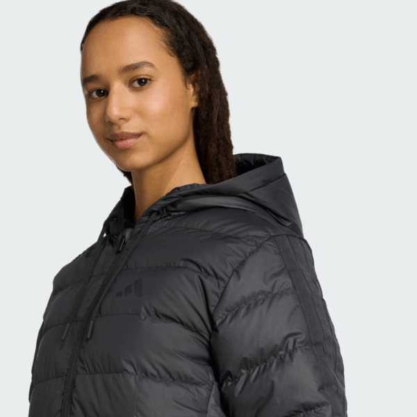 Womens Essentials CLIMAWARM 3-Stripes Light Down Hooded Parka