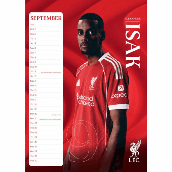 Official Liverpool A3 Calendar for 2026