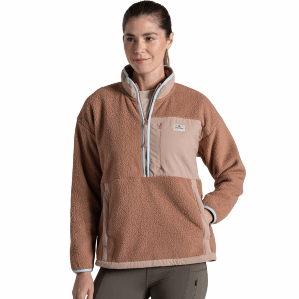 Womens Grange Umber Print Half Zip Fleece