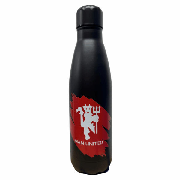 Man Utd Stainless Water Bottle Black