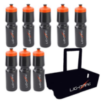 football water bottles and carrier