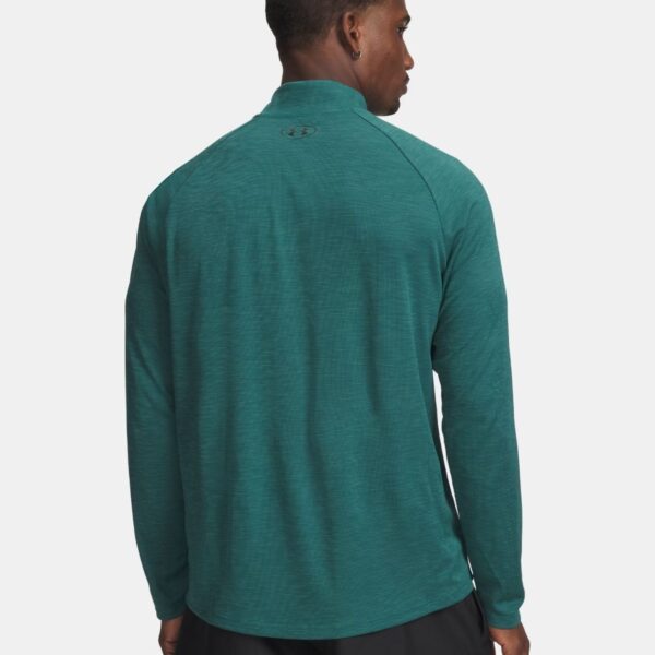UA Tech Textured Mens Green Half Zip
