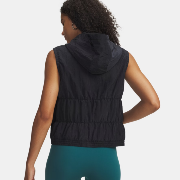 Womens UA Rival Woven Black Ruched Vest