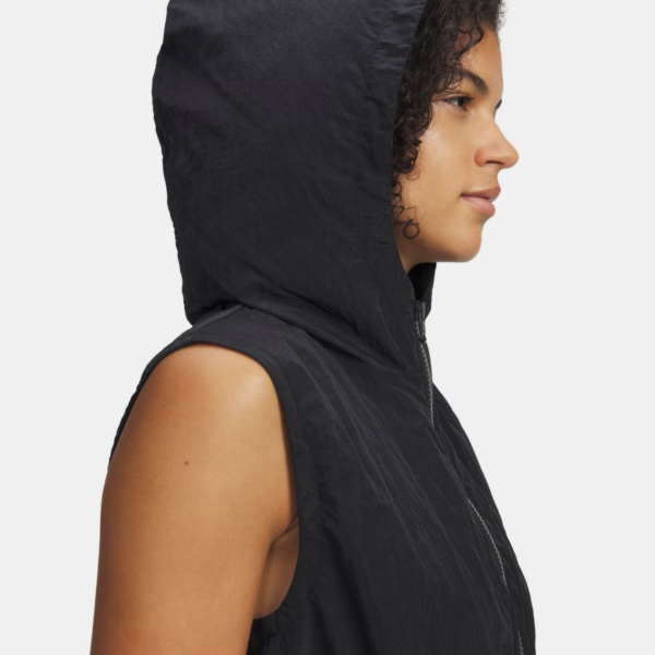 Womens UA Rival Woven Black Ruched Vest