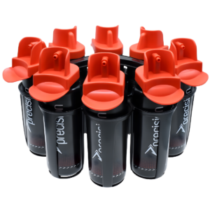 8 Hygiene Water Bottles & Oval Carrier (1L)