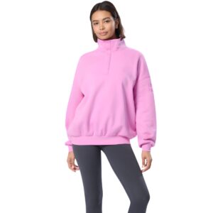 Womens Snap Collar Sierra Pink Sweatshirt