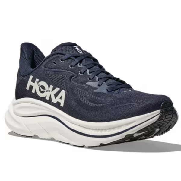 Mens Clifton 10 Navy Running Shoes (Wide Fit 2E)