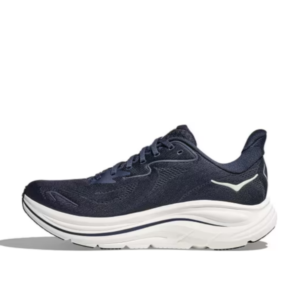 Mens Clifton 10 Navy Running Shoes (Wide Fit 2E)