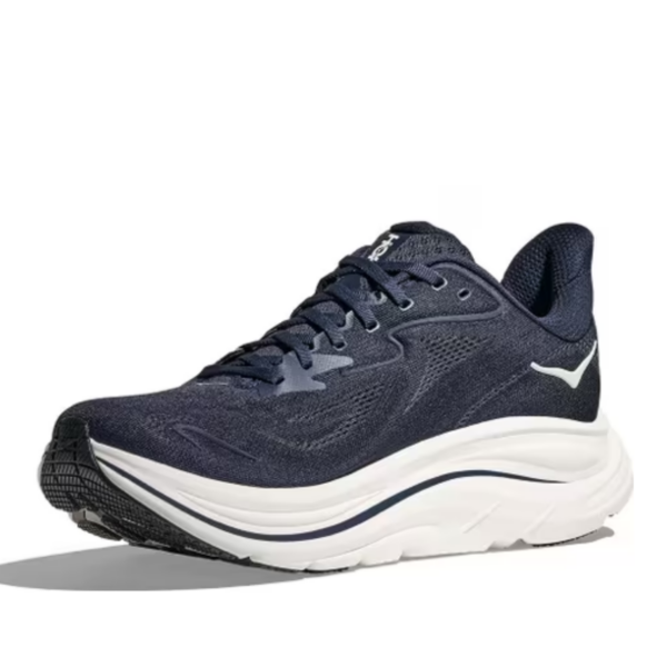 Mens Clifton 10 Navy Running Shoes (Wide Fit 2E)