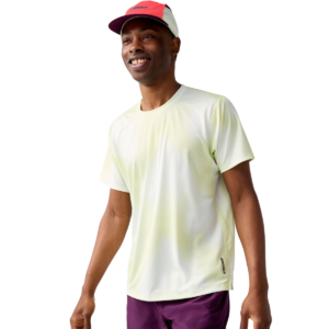Mens Dash Short Sleeve Printed Yellow T-Shirt