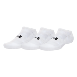 UA Performance No Show White Socks 3 Pk