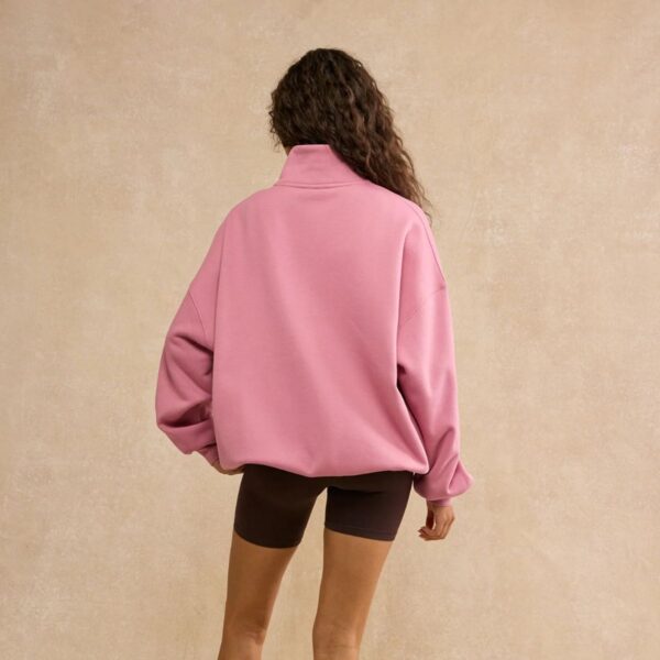 Womens Snap Collar Sierra Pink Velvet Sweatshirt
