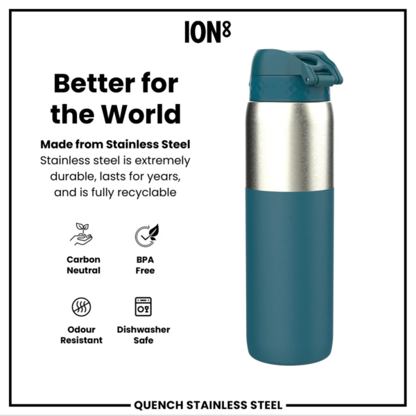 Quench 1200ml Stainless Steel Teal Waterbottle