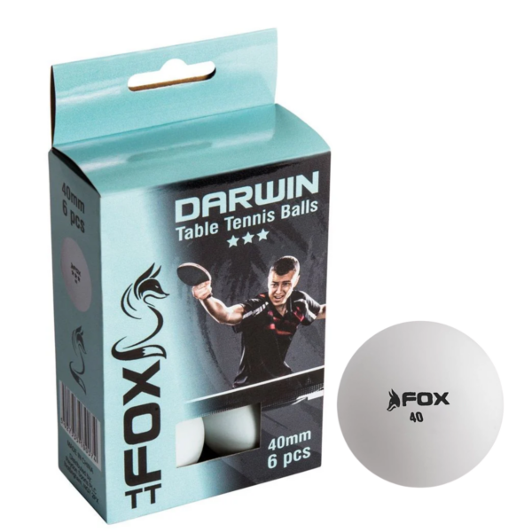 Fox TT Darwin 3 Star Table Tennis Balls (Pack of 6)